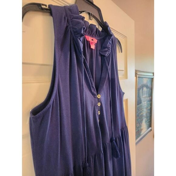 Lilly Pulitzer beloved Malone Maxi size Medium navy blue - Picture 6 of 8